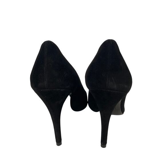 Stuart Weitzman Black Leather Heist Pointed Toe 100 Pump Slim 4" Heel Size 10 - Picture 7 of 11